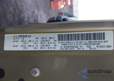 2009 Dodge Ram 2500 St z USA, uszkodzony, nr VIN 3D7KS28T49G534386